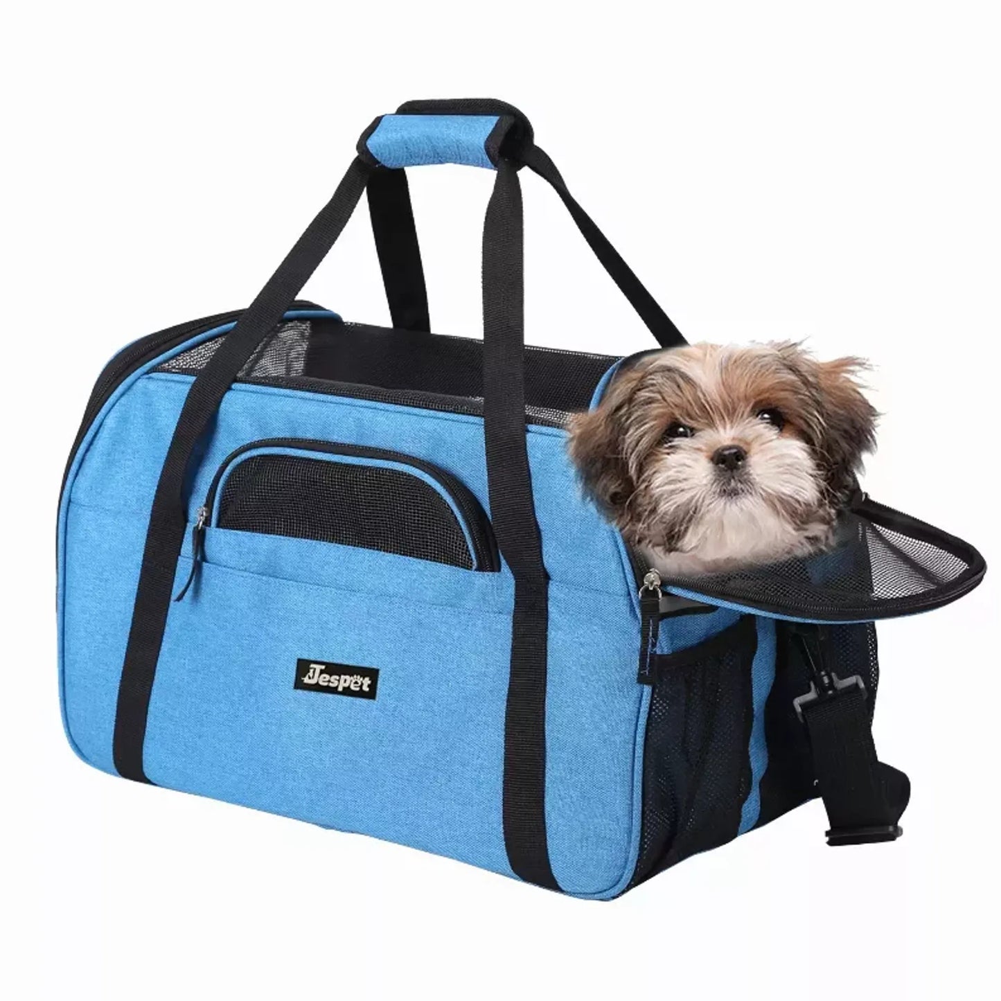 JESPET Soft-Sided Kennel Pet Carrier - Airline Approved, Collapsible & Comfortable