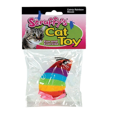 Scruffy's Catnip Rainbow Mouse - Interactive Cat Toy