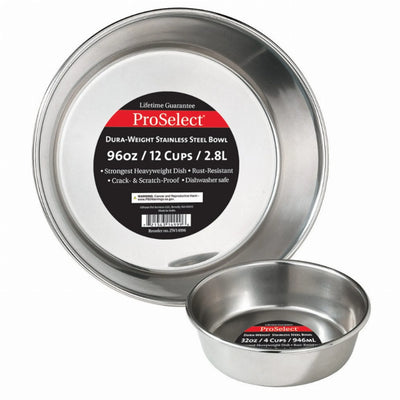 PS Dura Weight SS Dish - Heavy-Duty Pet Feeding Dish, 2 Qt