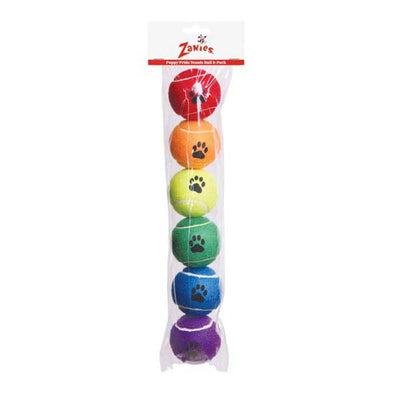 ZA Puppy Pride Tennis Ball - Fun and Durable Toy, 6Pack