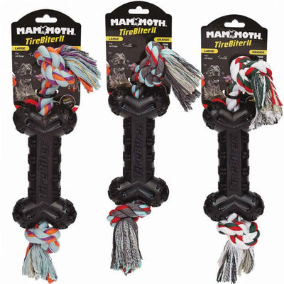 Large TireBiterII Bone with Rope - Dog Toy