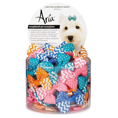 AR Cute Chevron Bow Canister 48pcs - Stylish Pet Accessory