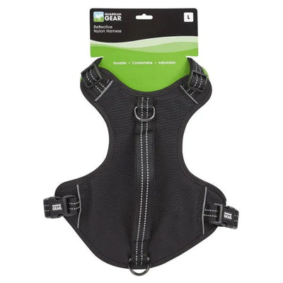 GG Reflective Nylon Harness in Black - Durable and Comfortable