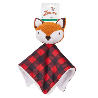 ZA Buffalo Check Fox Puppy Blanket - Soft, Comforting Toy