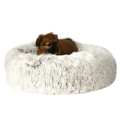 Ultra-Cozy Plush Cuddler Pet Bed - Cream, XS/S