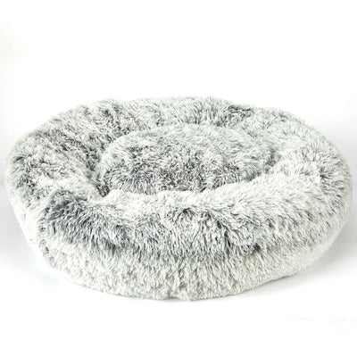 Ultra-Cozy Plush Cuddler Pet Bed - Black/White, M/L