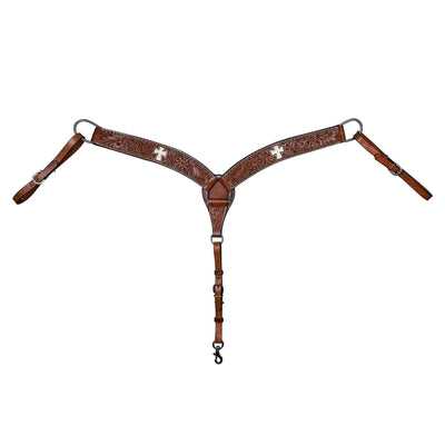 TABELO Breast Collar with Carving, Hair On Cross Inlay & Sun Spots