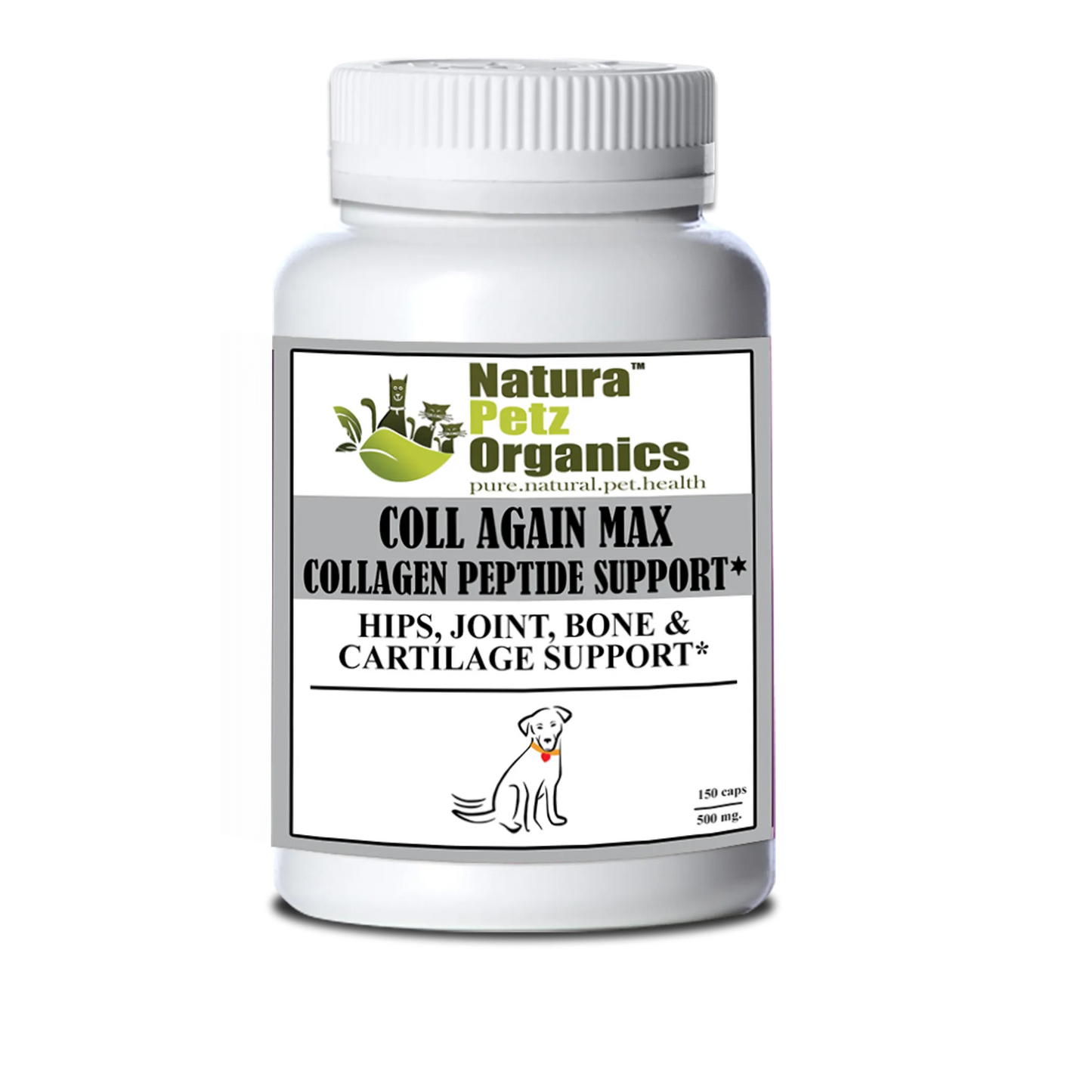 Coll Again Max Collagen Peptide Support Capsules for Dogs & Cats - 150 Caps