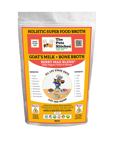 Goats Milk + Bone Broth Berry Max Super Foods for Dogs & Cats - Vision & Glucose Support