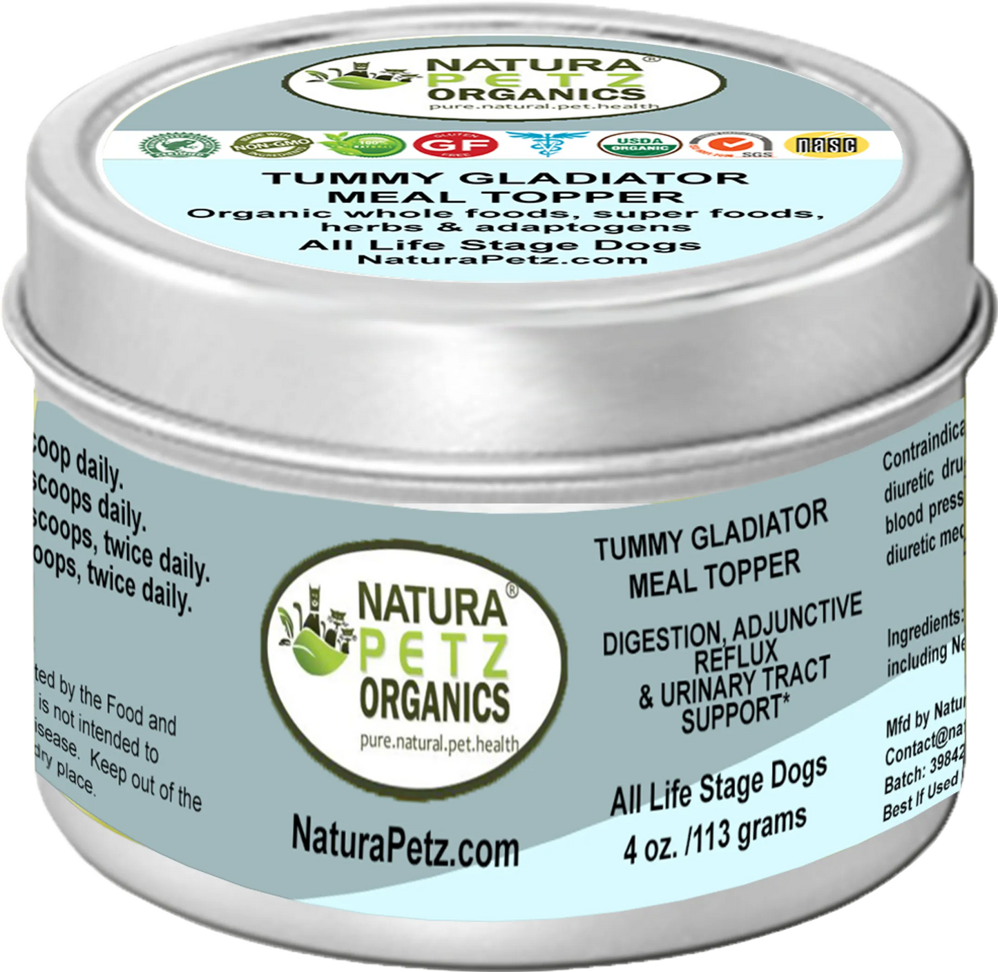Tummy Gladiator Meal Topper - Digestion, Reflux & Urinary Tract Support for Pets