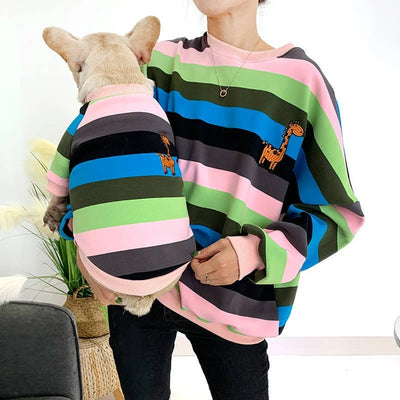 Giraffe Stripe Matching Pet and Owner Outfit Set - Small, Multi