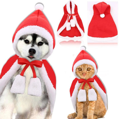 Merry Christmas Pets Whole Costume Set - Small, Red/White