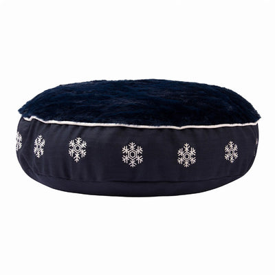 Halo Snowflake Round Small Dog Bed - Winter Comfort for Your Pet