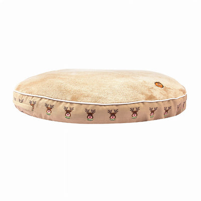 Halo Reindeer Round Small Dog Bed - Festive Comfort for Your Pet