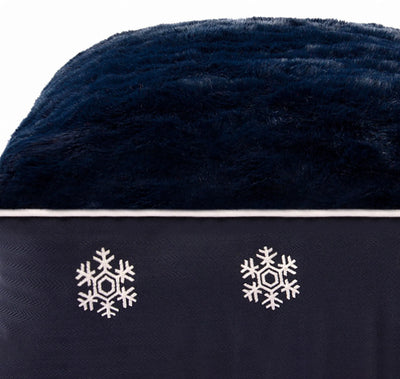 Halo Snowflakes Rectangular Small Dog Bed - Winter Comfort for Your Pet