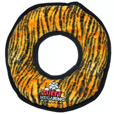 Tuffy Mega Ring Tiger: Durable Interactive Dog Toy
