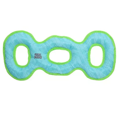 DuraForce 3-Way Tug Tiger Dog Toy, Blue-Green