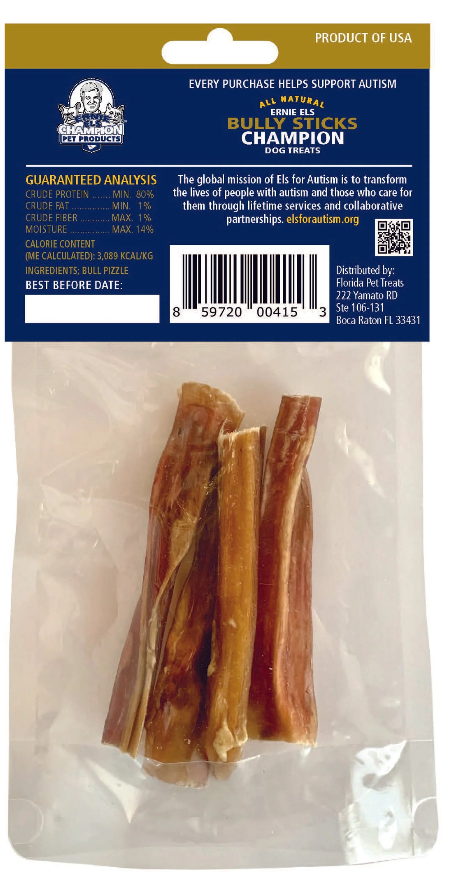 Ernie Els Champion Bully Sticks - Nutritious Treats for Dogs