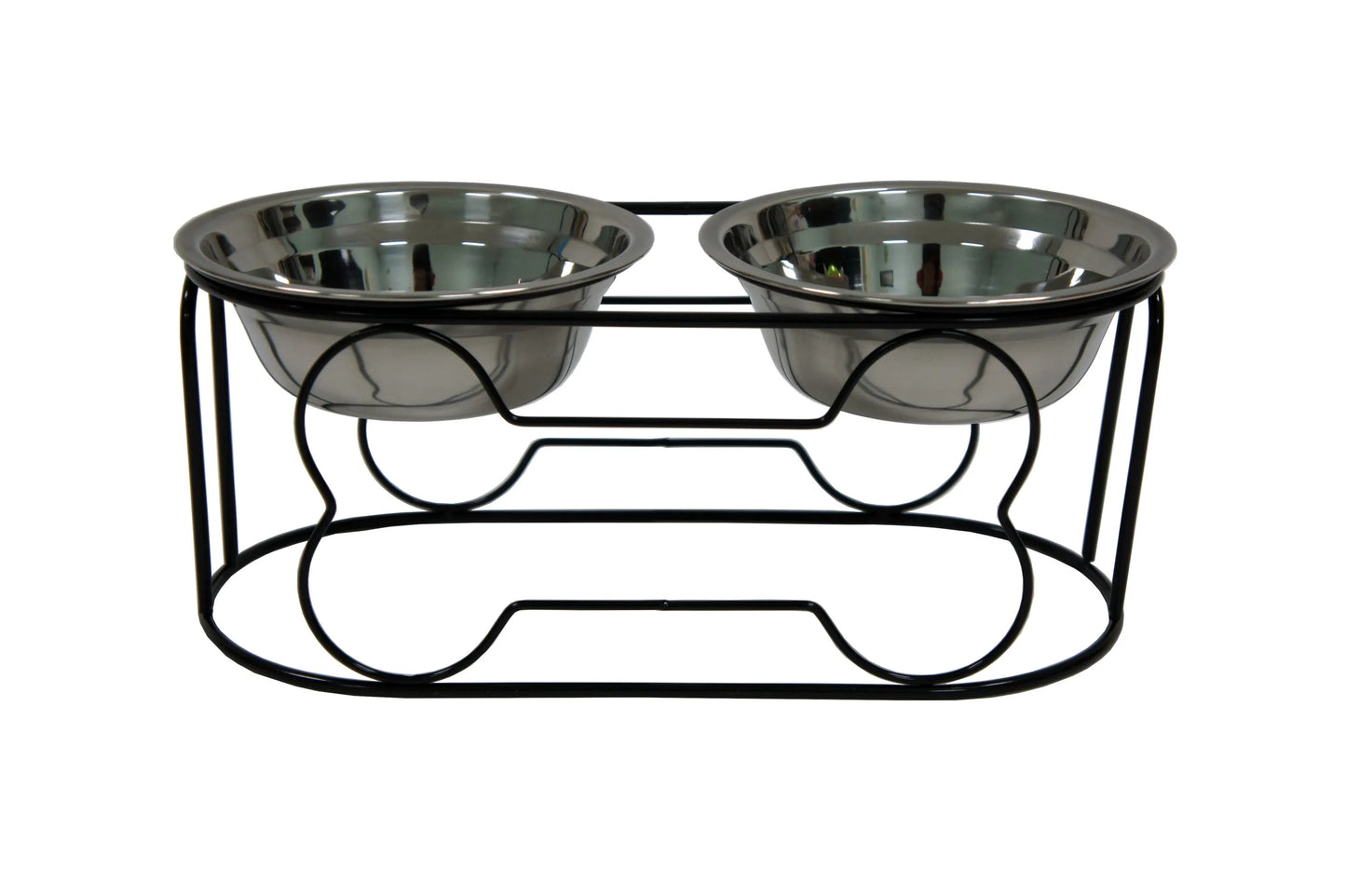 YML Wrought Iron Stand with Double Stainless Steel Feeder Bowls - Convenient and Stylish Pet Feeder