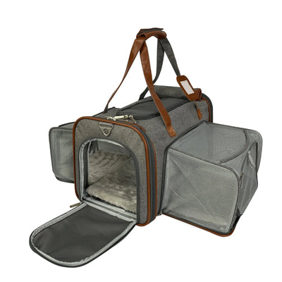 Mr. Peanut's Gold Series Standard Size Double Expandable Pet Carrier - Spacious Pet Travel