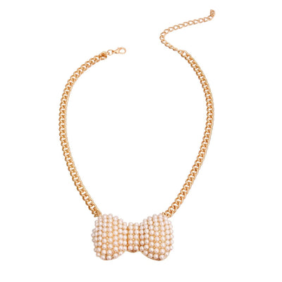 Cream Chunky Bow Pet Necklace - Stylish Accessory for Your Pet