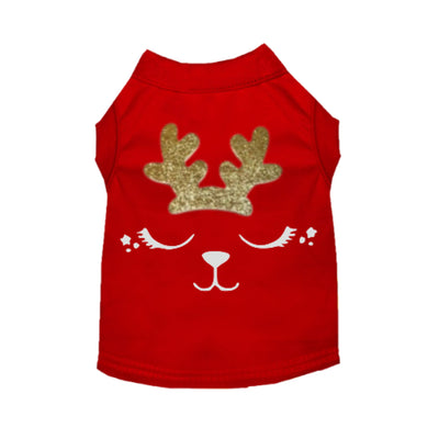 Cute Little Reindeer Dog Tee - Festive and Comfortable