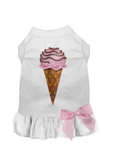 Chewy Vuitton Ice Cream Dog Dress - Designer-Inspired Pet Apparel