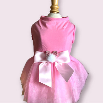 Fuzzy Easter Bunny Dog Dress - Pet Apparel