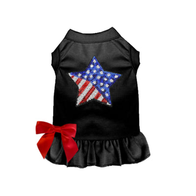 Patriotic Star Dog Dress/Tee - 4th of July Pet Apparel