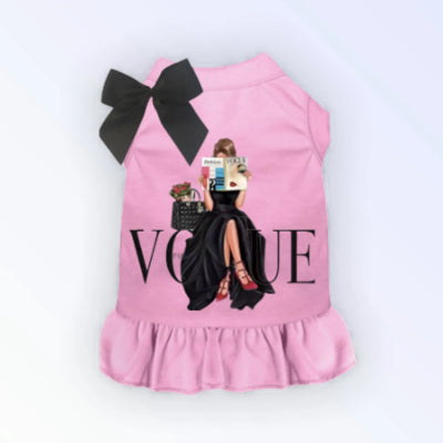 Reading my Vogue Dog Dress - Stylish and Comfortable Pet Apparel