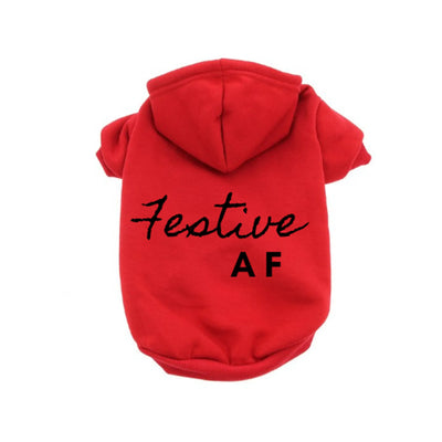 Festive AF Hoodie - Holiday Dog Apparel