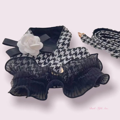 Houndstooth Tutu Harness and Leash - Chic Dog Accessory