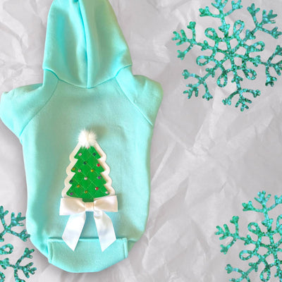 Quilted Christmas Tree - Holiday Themed Dog Hoodie