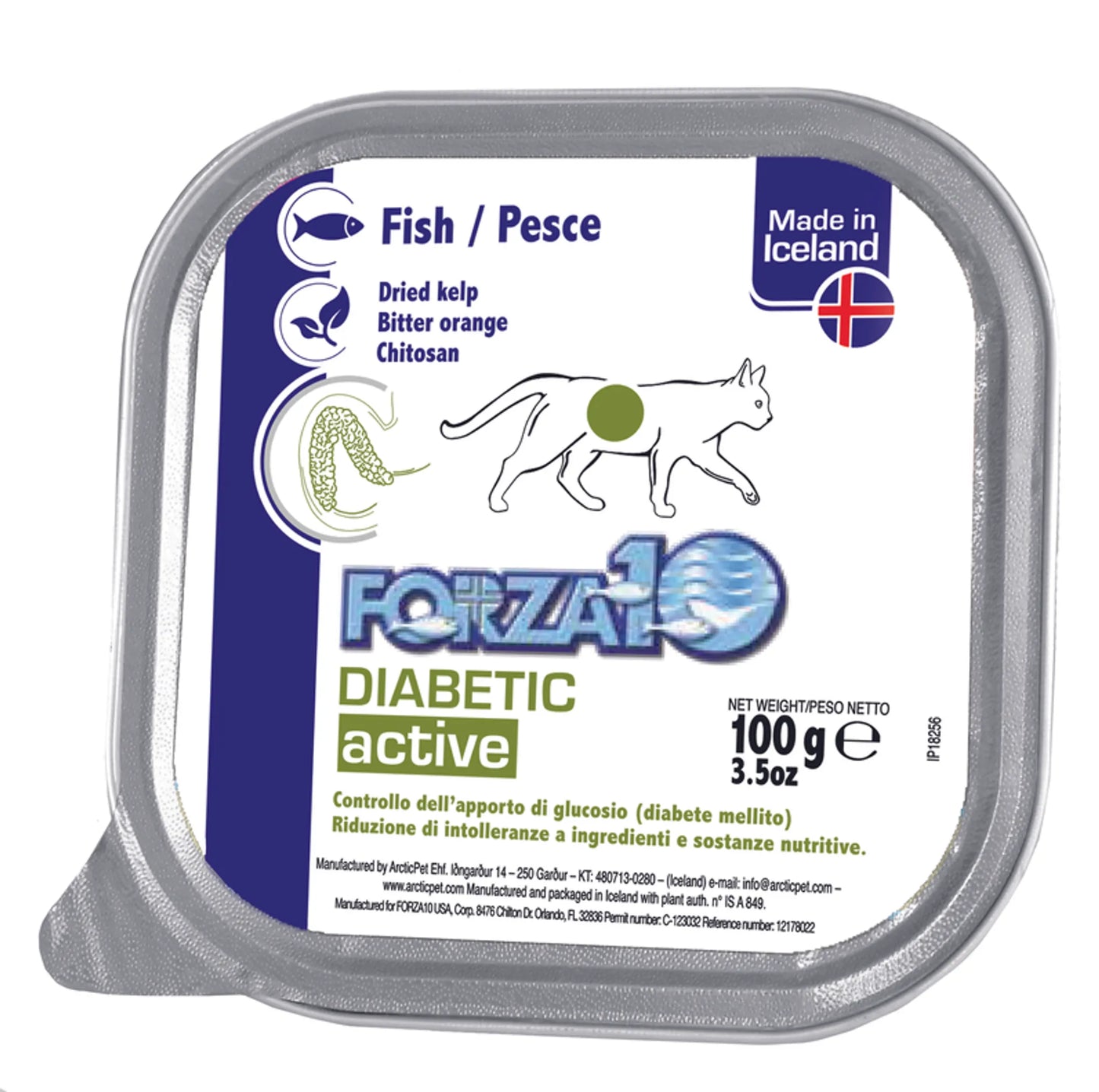 Forza10 ActiWet Diabetic Support Icelandic Fish Recipe Canned Cat Food - Supports Therapy of Insulin-Dependent Diabetes