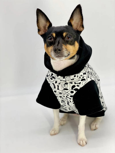 DCNY: Iconic Pup Art Designer Dog Hoodie - Stylish Pet Apparel