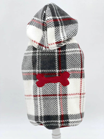 Snowy Roads Luxe Fleece Blanket Hoodie in Lodge Plaid - Warm Dog Clothes