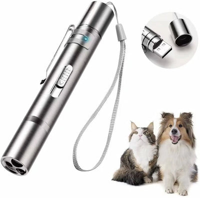 Interactive Multi-Mode Red Laser Pointer Toy for Cats and Dogs