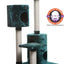 Real Wood Cat Tree House - Dual Condos Play Structure in Green