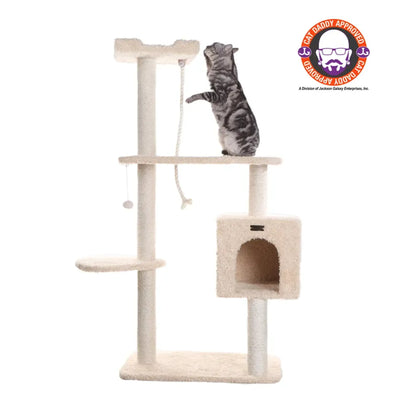 Real Wood Faux Fur Covered Cat Scratch Furniture - Ultimate Fun and Comfort