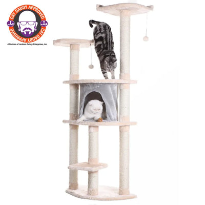 Armarkat 64 Real Wood Cat Tree - Ultimate Scratching Post & Rest Spot