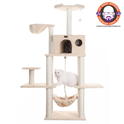 Armarkat Multi-Level Real Wood Cat Tree with Hammock