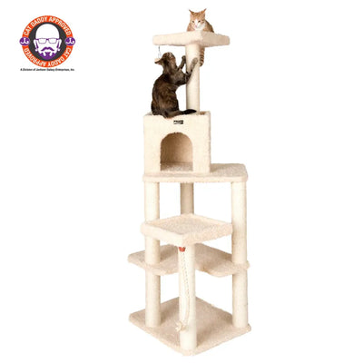 Armarkat Cat Tower - Real Wood Cat Condo with Sisal Rope and Playhouse
