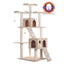 Real Wood Multi-Level Cat Tree - Large Cat Play Furniture with Multiple Features