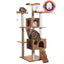 Real Wood Multi-Level Cat Tree - Large Cat Play Furniture with Multiple Features