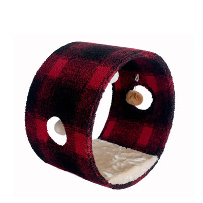 Armarkat Cat Tunnel - Real Wood Hideaway with Scotch Plaid