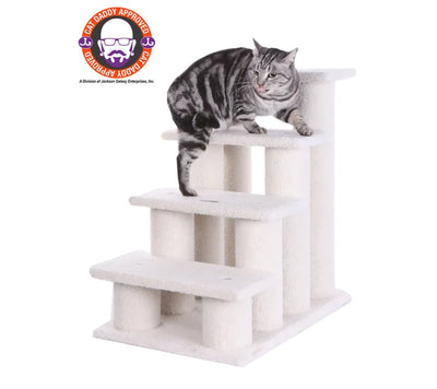 Real Wood 4-Step Pet Ramp - Safe & Non-Slip Design