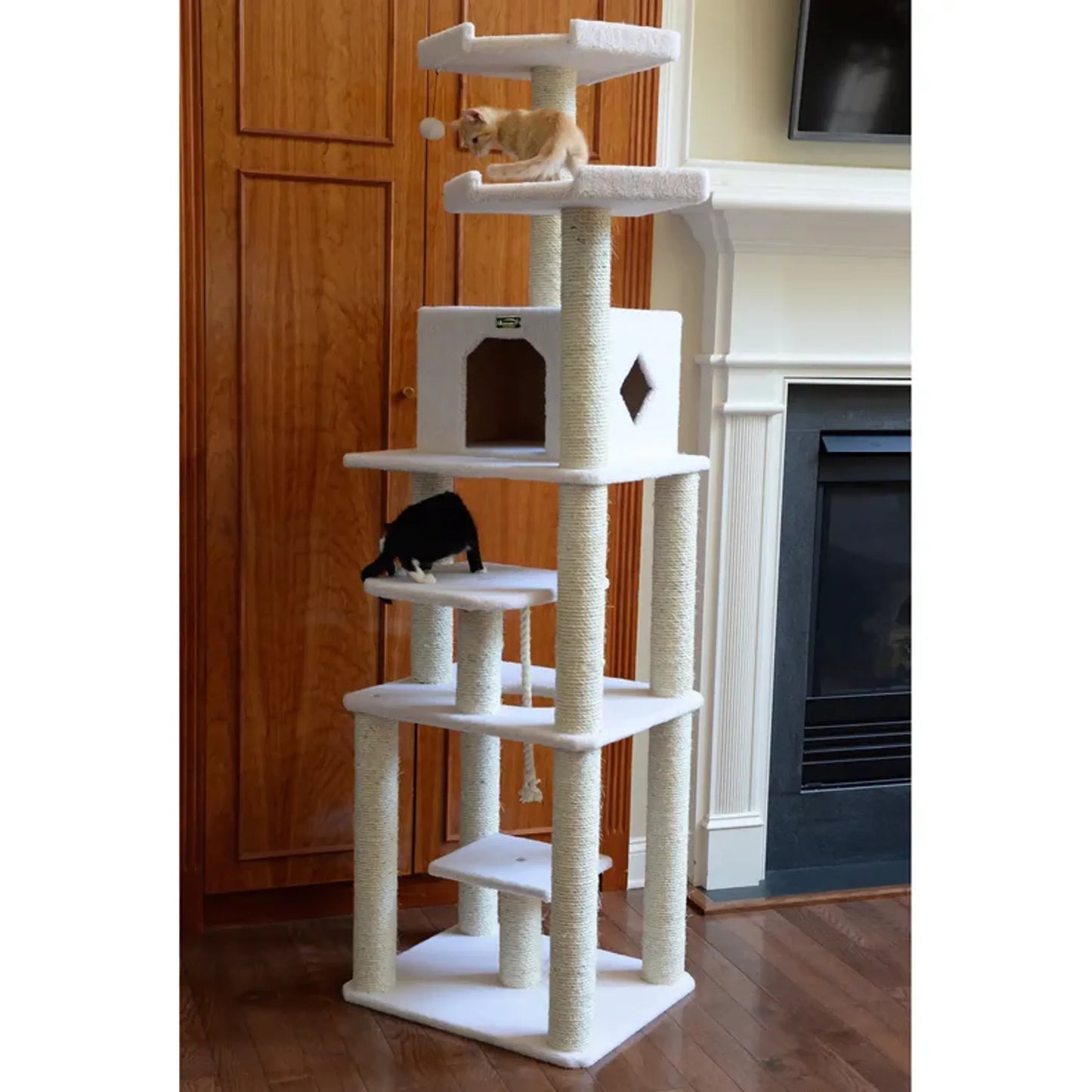 Armarkat Classic Real Wood Cat Tree with Playhouse - 6 Levels
