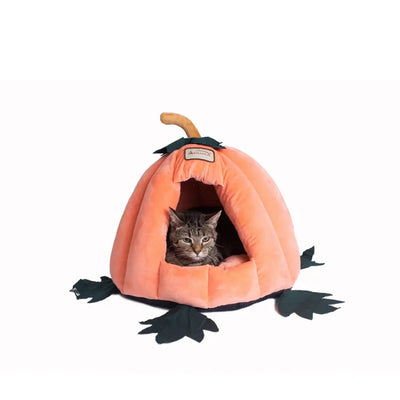 Armarkat Luxe Velvet Pumpkin-Shaped Pet Bed - Ultimate Comfort
