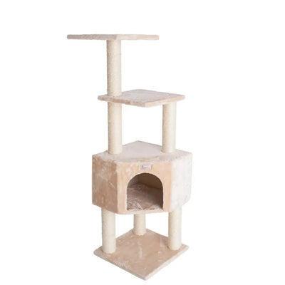 GleePet 48-Inch Real Wood Cat Tree with Perches - Fun and Interactive Cat Furniture