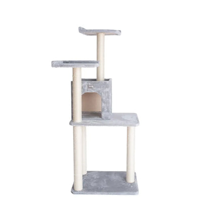 GleePet 57-Inch Real Wood Cat Tree with Two-Door Condo